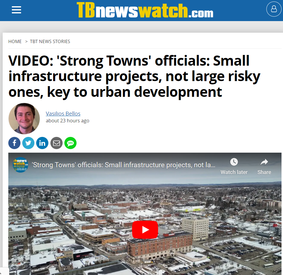 News Coverage Of Strong Towns' Event In Thunder Bay, Ontario (video ...